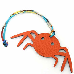 Hermes Petit H Spider Bag Charm Togo Epsom Navy Orange S — Like New
