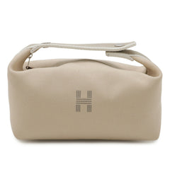 HERMES Bride à Black PM Bathroom Pouch/Handbag, Canvas, Natural Beige, H104223M — New - Store Return
