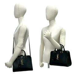 YVES SAINT LAURENT Baby Cabas YSL Leather 2-way Shoulder Bag/Handbag Black 10828 — Like New