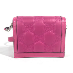 GUCCI 723777 GG Matelasse Quilted Pochette Shoulder Bag Leather Nylon Women's Pink G-240825-25 — New - Store Return