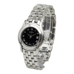 Gucci 5500L Quartz Watch, Black Dial, Stainless Steel, Women's Watch — Good