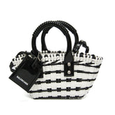 Balenciaga Bistro XXS 678028 Women's Leather Handbag,Shoulder Bag Black,White — Like New