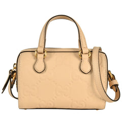 Gucci GG Super Mini 2-Way Handbag Guccissima Leather 790130 Beige — Like New