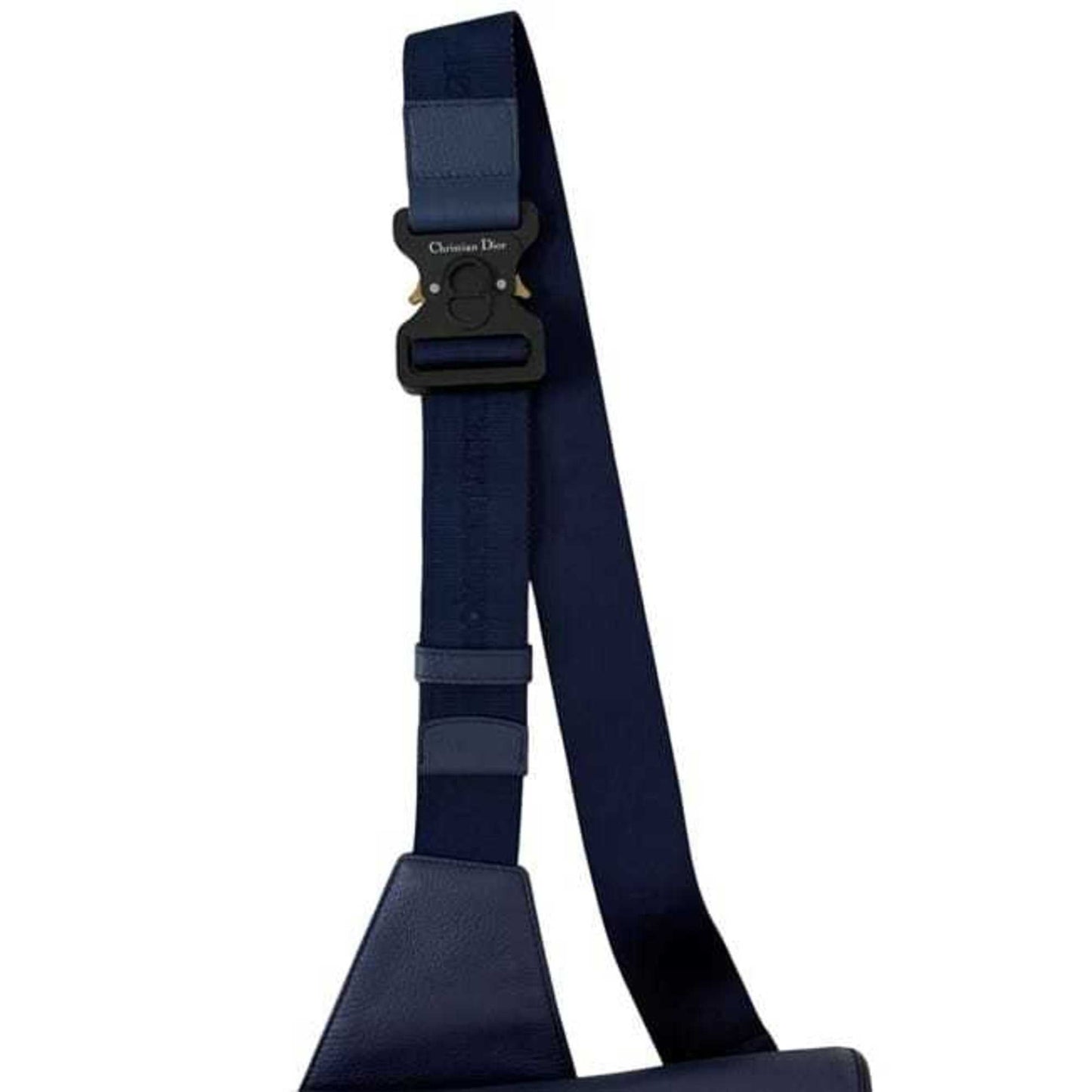 Christian Dior Saddle Bag, Navy Blue, f-24767, 1ADPO093, Leather, 06-BO-0199. This navy blue crossbody shoulder bag with flap is perfect for men and women.