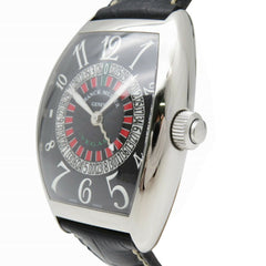 Franck Muller Vegas Roulette Big Face 8880VEGAS Automatic Watch SS/Embossed Leather Black Dial 0760FRANCK MULLER Men's — Very Good