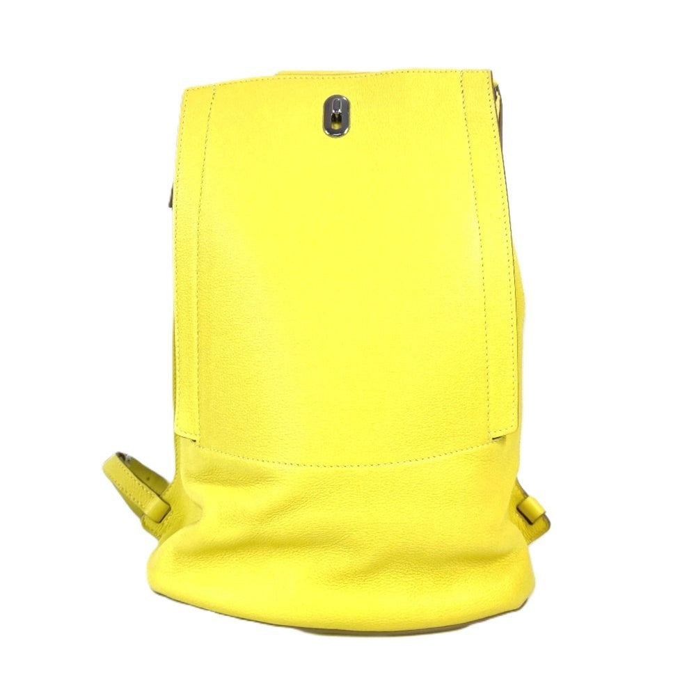 HERMES Sacado GR24 Backpack Bag Rucksack Leather Men's Women's Yellow Like New — Like New