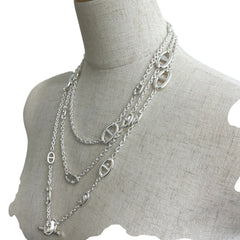 HERMES Chaine d'Ancre Farandole 160 Long Necklace, SV925, Silver, Men's/Women's — New