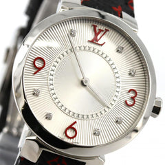 Louis Vuitton Tambour Monogram 8P Q13MJA Stainless Steel Quartz Watch — Very Good