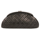CHANEL Timeless Quilted Coco Mark Leather Clasp Clutch Bag, Black, Women's — Like New