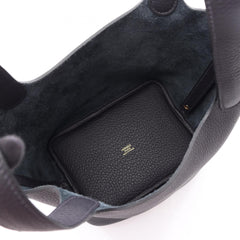 Hermes Picotin Lock PM Caban Handbag, made of Taurillon Clemence leather, women's, navy blue — New - Store Return