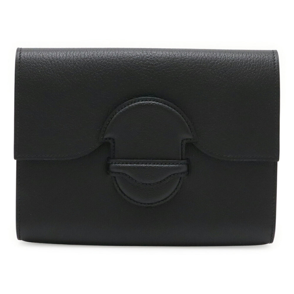 HERMES Faco 1938-19 Clutch Bag, Second Chevre Leather, Black, A Stamp, Sale Item — Like New