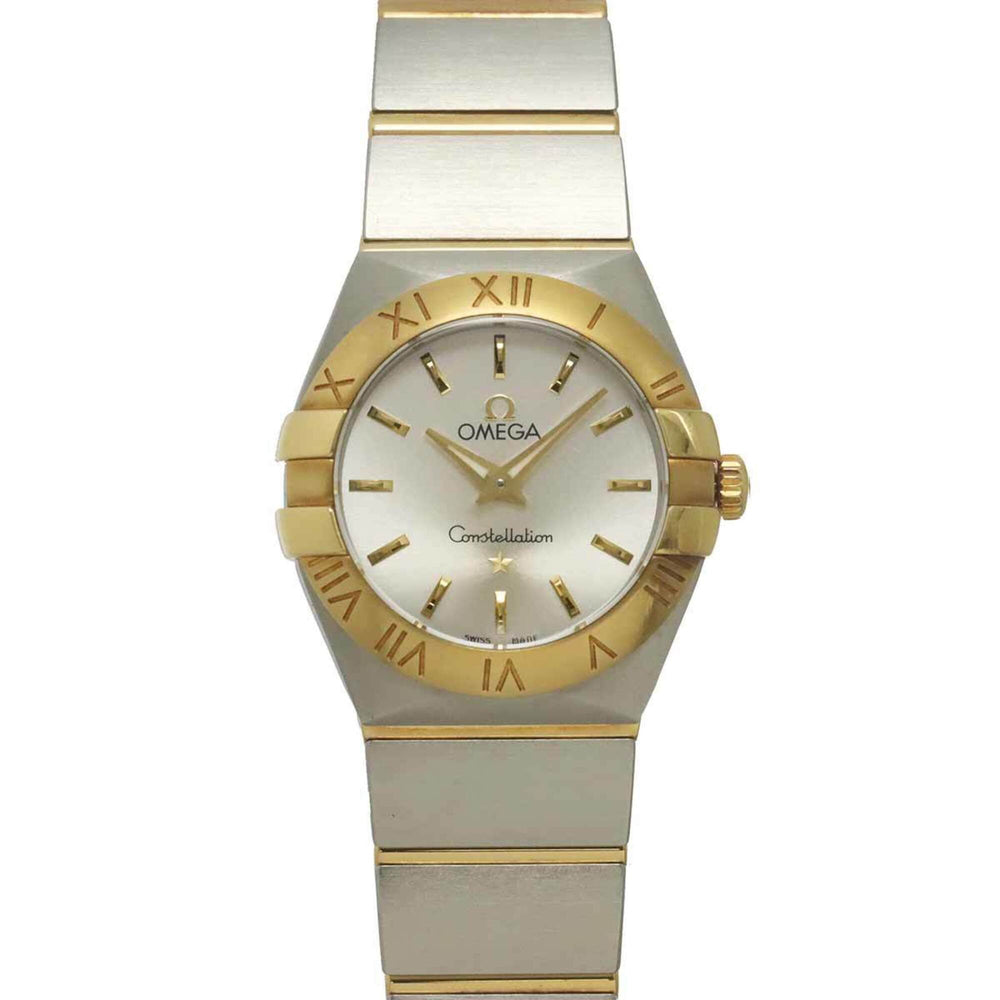 Omega Constellation Brushed Two-Tone 123 20 24 60 02 002 Women's Watch Silver 18K Yellow Gold Quartz — Very Good
