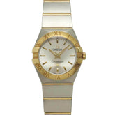 Omega Constellation Brushed Two-Tone 123 20 24 60 02 002 Women's Watch Silver 18K Yellow Gold Quartz — Very Good