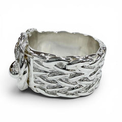HERMES Vintage Diane Ring, 925 Sterling Silver, Weight 10.8g, Women's — Like New