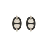 Hermes Mini Maillon Earrings, Metal, Black, 0274HERMES — New - Store Return