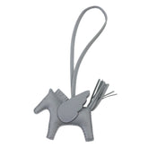Hermes Rodeo Pegasus PM Accessory Bag Charm, Agneau Milo Swift Leather, Gris Pantin, K Stamp — New - Store Return