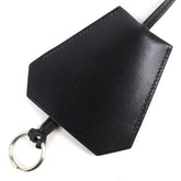 HERMES Vintage Margiela Era Clochette Leather Necklace, Black with Silver Hardware, □B Stamp, Comes Box, Made in France, Women's — Like New