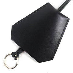 HERMES Vintage Margiela Era Clochette Leather Necklace, Black with Silver Hardware, □B Stamp, Comes Box, Made in France, Women's — Like New