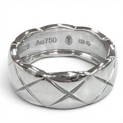 CHANEL W14629 750 (WG) Coco Crush Ring, Silver, Size 47, Weight 5.43g, Women's Accessory — Like New