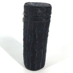 LOUIS VUITTON M77147 Monogram Mesh Pouch Only Cylinder Case Key Holder Bag Charm Cotton Polyester Women's Black — New - Store Return