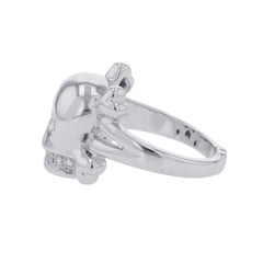 Christian Dior ring, Tete de Mort skull diamond, 18K white gold, ring size 55 — Like New