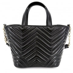 Gucci Women's GG Marmont Quilted Handbag Shoulder Bag Crossbody GUCCI 847386 Leather Black Gold Hardware — Like New