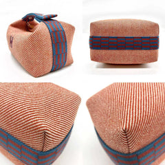Hermès Brid A Black PM Handbag Pouch Sub Bag Orange x Red Blue Canvas HERMES — Like New