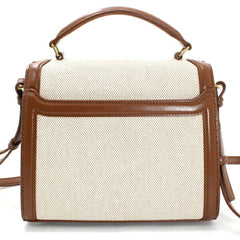 YSL Saint Laurent Cassandra Mini Shoulder Bag, Women's Canvas Brown, KM3046 — Like New