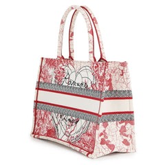 Christian Dior Tote Bag Book Map Heart Medium Canvas Handbag — Like New