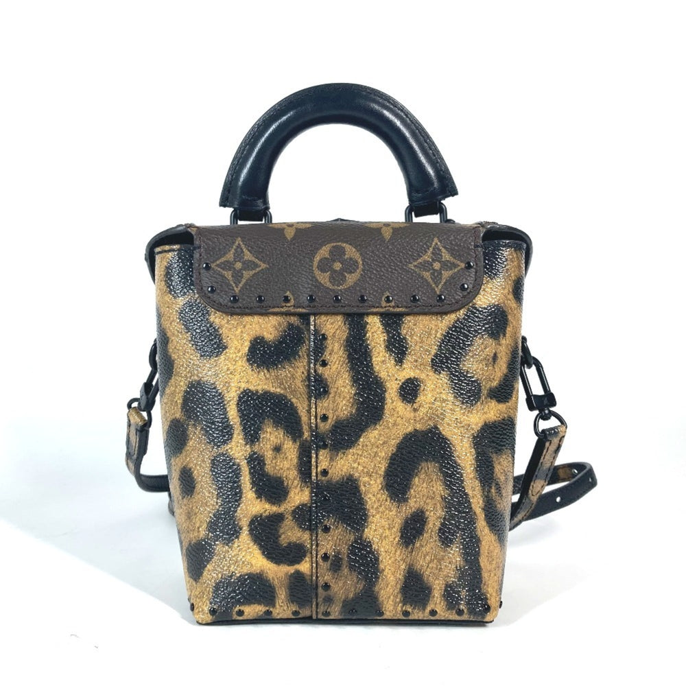 LOUIS VUITTON M43001 Monogram Reverse Leopard Camera Box Bag Shoulder Vanity Canvas Women's Brown G-241010-29 — Like New