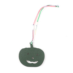 HERMES Petit H Charm, Blue Green Togo Leather, Pumpkin Pattern, Made in France, Women's Bag Charm — Like New