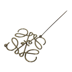 LOEWE Anagram Brooch, Silver Color, Women's — Like New