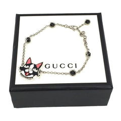 Gucci BOSCO & ORSO Bracelet 472207 Boston Terrier Dog AG925 Silver #16 Women's — Like New