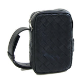 Bottega Veneta Intrecciato Shoulder Bag 743214 Black Leather Crossbody Pouch Smartphone for Men and Women BOTTEGA VENETA — Like New