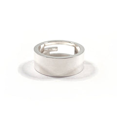 GUCCI Branded Cutout G Ring, Sterling Silver 925, 13.5cm, Unisex — Like New