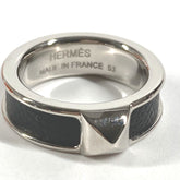 HERMES Hermes Athens Accessory Ring - Metal Leather Women's Black Size 1 — Like New