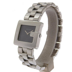 GUCCI Watch 4600L Stainless Steel Swiss Made Silver Quartz Analog Display Black Dial Ladies — Good