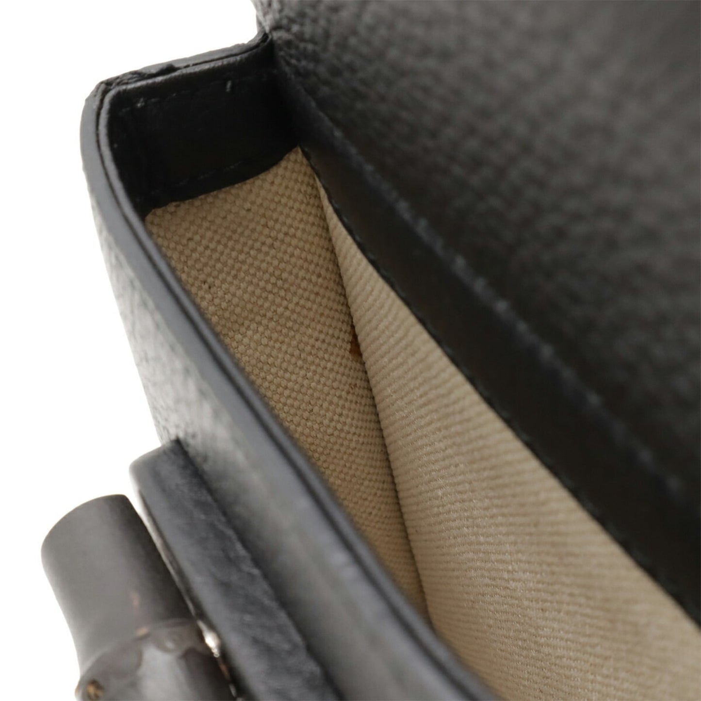 GUCCI Bamboo Backpack Shoulder Bag with Tassel, Leather, Black, 370833