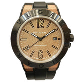 Bulgari Diagono Magnesium Watch, Total Weight 71g, Rubber Strap, Automatic Movement, Brown Dial, DG41SMC — Good
