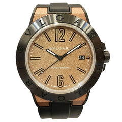 Bulgari Diagono Magnesium Watch, Total Weight 71g, Rubber Strap, Automatic Movement, Brown Dial, DG41SMC — Good