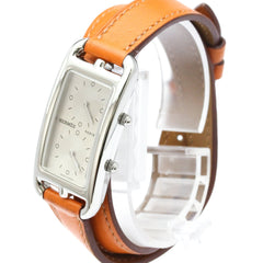 HERMES Cap Cod Deux Zones Steel Double Tour Watch CC3.210 Polished — Very Good