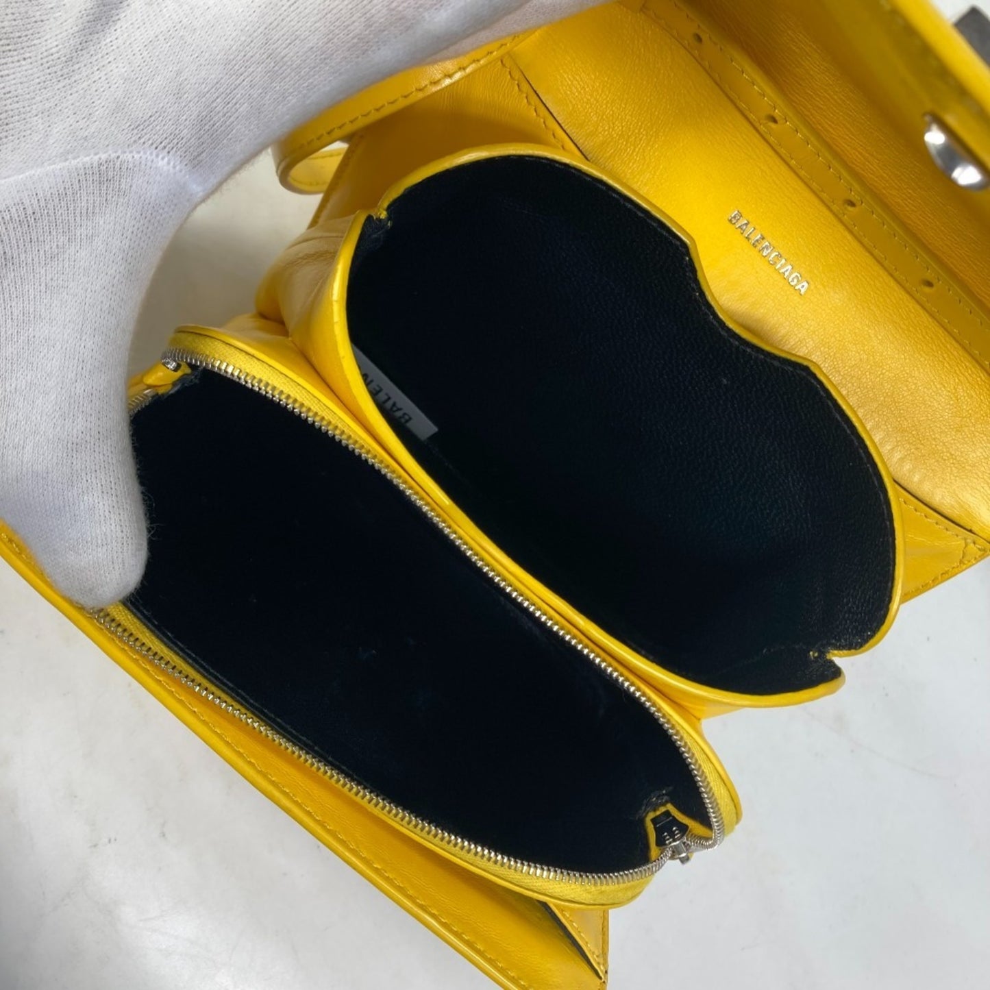 BALENCIAGA 592898 2-Way Clutch Bag with B Logo, Pochette, Shoulder Bag, Leather, Women's, Yellow