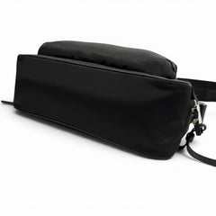 PRADA 2VH191 Nylon Leather Triangle Logo Plate Re-Nylon Shoulder Bag Black Made in Italy Men's — Like New