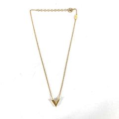 LOUIS VUITTON M69618 Chain Essential V Pearl Accessory Necklace Metal Women's Gold — Like New