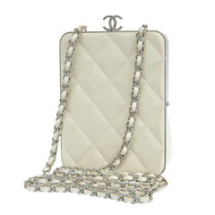 Chanel CHANEL here mark clutch shoulder bag with white seal 3 AP2496 — Like New
