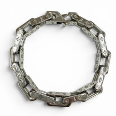 LOUIS VUITTON (Louis Vuitton) 2022 Model M00308 Bracelet Chain Monogram Metal Approx. 22cm Silver L Made in Italy Men's — Like New