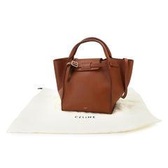 Celine Big Bag Small with Long Strap 2-way Handbag Shoulder Leather Brown 183313 — New - Store Return
