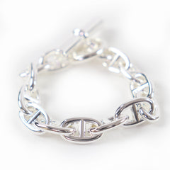 HERMES Chaine d'Ancre MM AG925 Bracelet Bangle, 13 links, Made in France, 2023 model, Weight: 49.36g, Women's — Like New