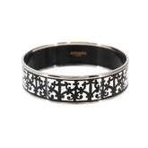 Hermes HERMES Email GM Bangle Bracelet Guadalquivir Black White Silver — New - Store Return