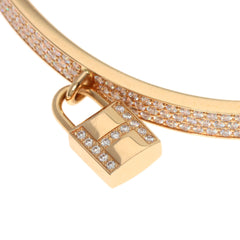 Hermes Hermès Kelly Crochet Pavé Diamond Bracelet in 18K Pink Gold for Women — Like New